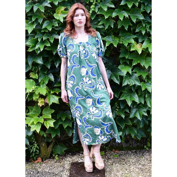 Never A Wallflower Square Neck Maxi Dress in Crewel Work New With Tags XXL - Picture 2 of 11